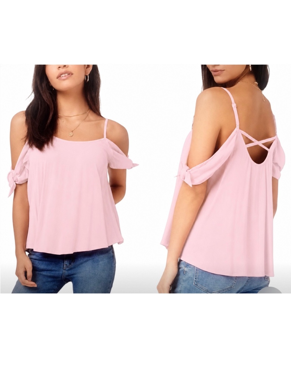 Forever 21 LIGHT PINK open shoulder top